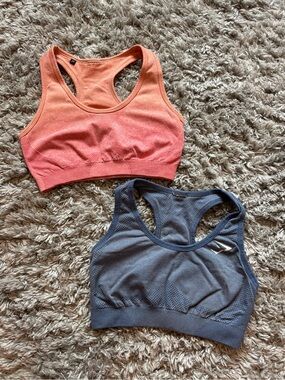 2 Gymshark Sports Bras - Coral/Blue